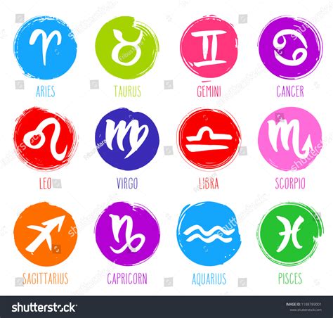 Collection Hand Drawn Zodiac Signs Astrology Stock Vector Royalty Free