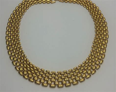 Napier Gold Tone Choker Necklace Etsy