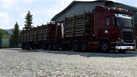 Scania R730 V8 Open Pipe Dortmund Hanover Load Of Logs Euro Truck