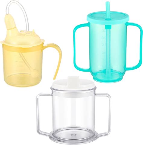 Suclain 3 Pcs Adult Sippy Cups For Elderly Non Spill Cups