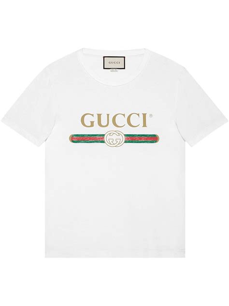 Gucci Logo Print Cotton T Shirt Farfetch