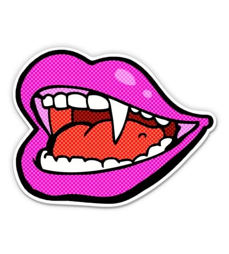 Vampire Fangs Sexy 5 Vinyl Sticker For Car Laptop I Pad