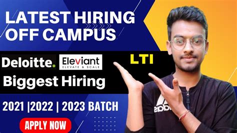 Biggest Hiring Latest Off Campus Drive 2023 Deloitte LTI 2021