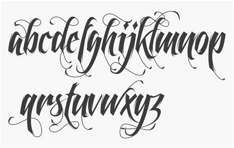 Gangster Cursive Font Alphabet