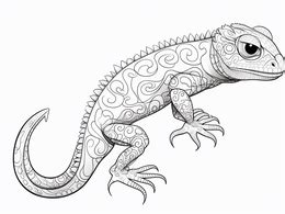 Gecko Adventure In Coloring - Coloring Page