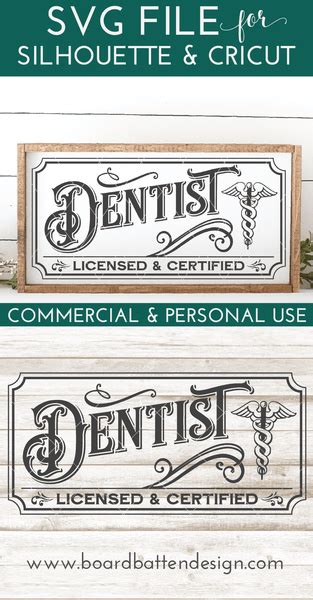 Vintage Dentist Sign SVG File | Board & Batten Design Co.