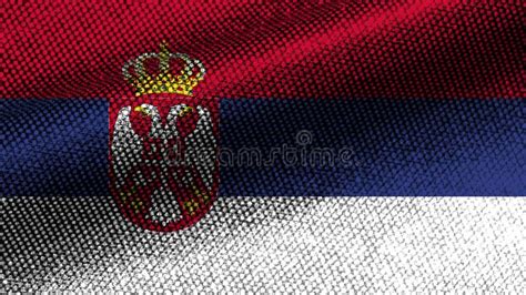 Serbia Realistic Fabric Texture Effect Wavy Dark Colors Flag 3D