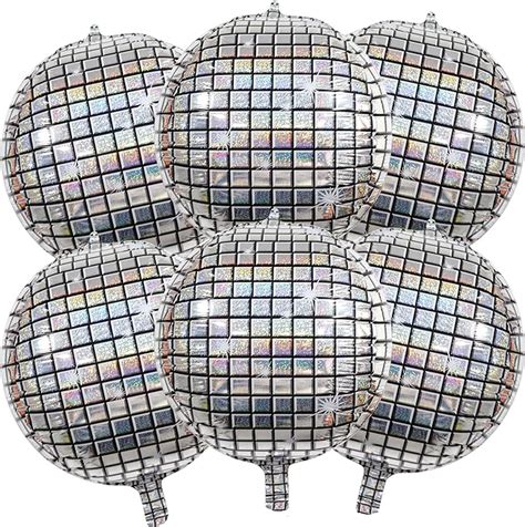 Amazon Disco Balloons Pcs Rainbow Silver Disco Ball Balloons