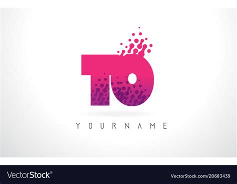 To T O Letter Logo With Pink Purple Color Vector Image