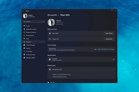 switch   local account  windows