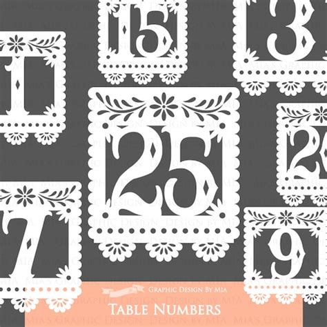 White Alphabet And Numbers Papel Picado Fiesta Digital Clip Etsy