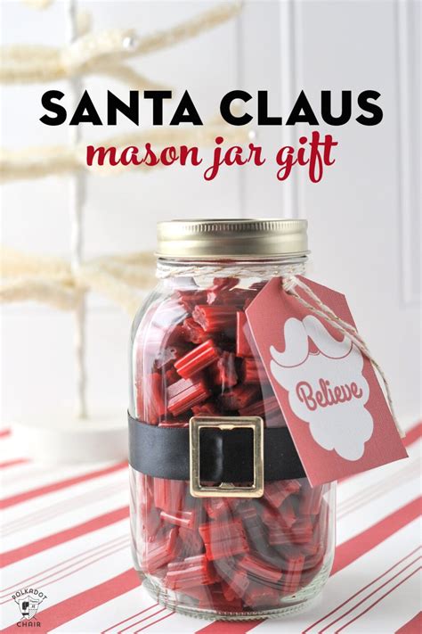 Santa Mason Jar Christmas Gift Ideas Polka Dot Chair