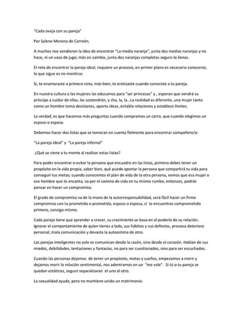 Cada Oveja Con Su Pareja Pdf