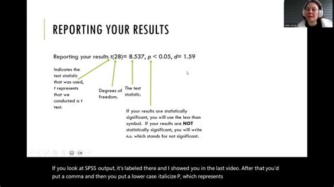 Writing Results For Dependent Samples T Test Youtube