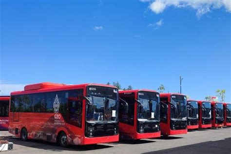 Foto Damri Operasikan Bus Listrik Dukung Ktt G Di Bali