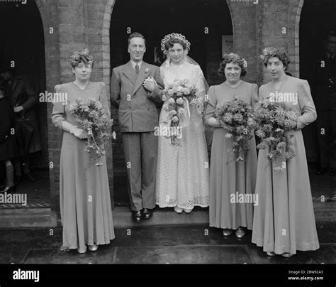 The Wedding Of The Hays The Bridal Group 1939 Stock Photo Alamy