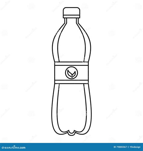 Icono Pl Stico De La Botella Estilo Del Esquema Ilustraci N Del Vector