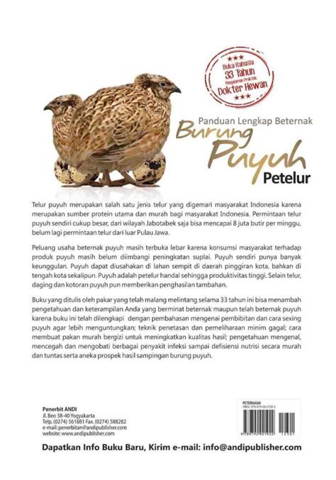 Jual Buku Panduan Lengkap Beternak Burung Puyuh Petelur Di Seller Buku