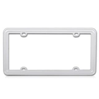 BasAcc Pearl White Plastic License Plate Frame - Overstock™ Shopping - Big Discounts on INSTEN ...