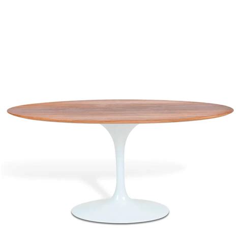 Mesa Saarinen Oval Imbuia 235x122cm Base Branca