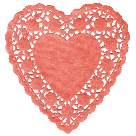 6" Red Paper Heart Doilies - 1000/Case