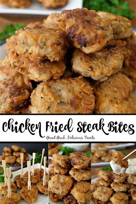 Chicken Fried Steak Bites Easy Appetizer Recipes Steak Bites