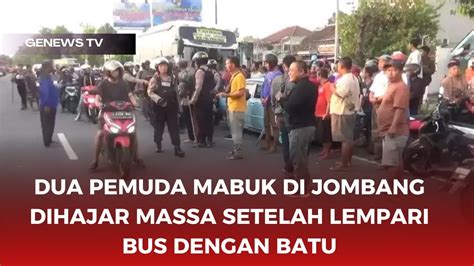 Dua Pemuda Mabuk Di Jombang Dihajar Massa Setelah Lempari Bus Dengan