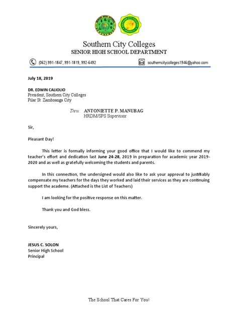 Letter Of Compensation Pdf