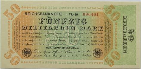 50 000 000 000 Mark Reichsbanknote Small Issue Germany 1871 1948