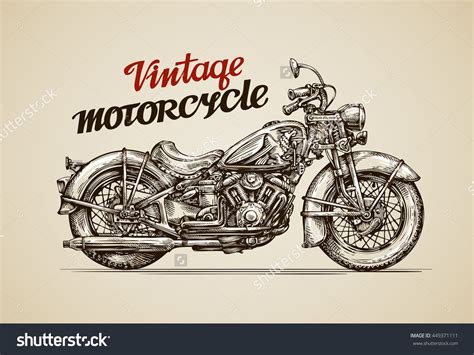 Vintage Motorcycle Drawing at GetDrawings | Free download