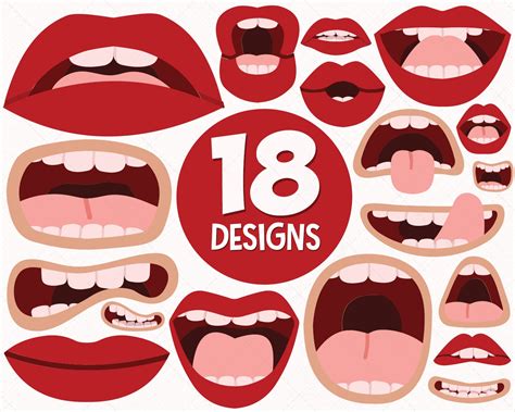 18 Cute Mouth Svg Cute Mouth Png Mouth Vector Clipart Lips Etsy