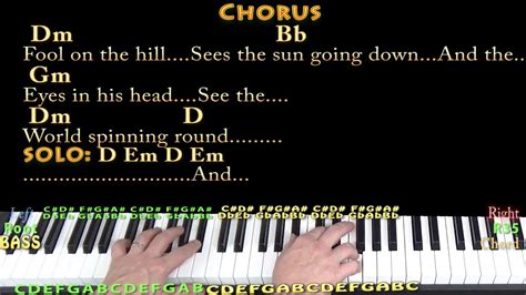 The Fool On The Hill The Beatles Piano Cover Lesson With Chords