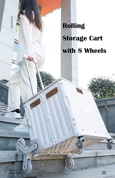 Carrito De Compras Plegable Para Comestibles Caja Rodante Port Til Con