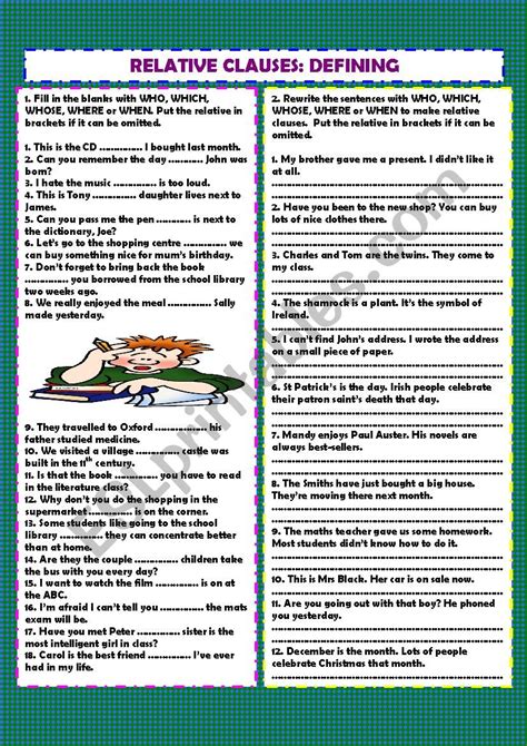 Defining Relative Clauses Key Esl Worksheet By Dinglesazara 27730 Hot Sex Picture