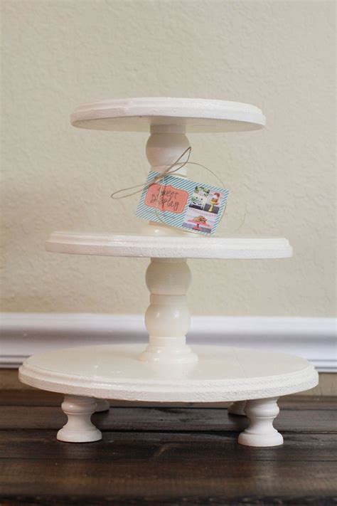 Short Three Tiered Round Wooden Cupcake Stand By Sweetdisplay Wooden