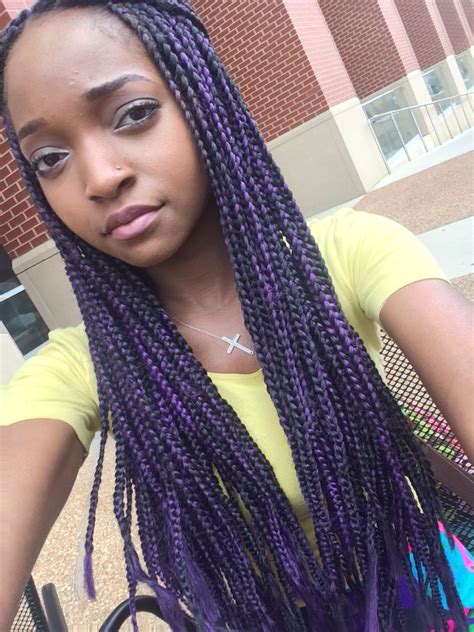 The Hottest Look Of 2023 Box Braids In Purple And Black The FSHN