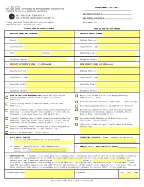 Fillable Online Dec Ny REGISTRATION FORM FOR A SOLID WASTE MANAGEMENT