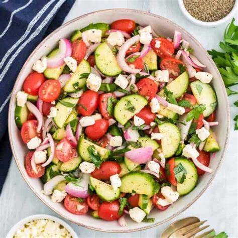 Mediterranean Cucumber Tomato Salad Make It Skinny Please