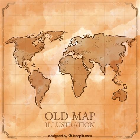 Free Vector Old Hand Drawn World Map