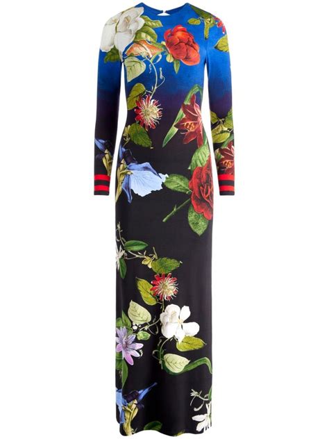 Alice Olivia Delora Floral Print Maxi Dress In Blue Lyst