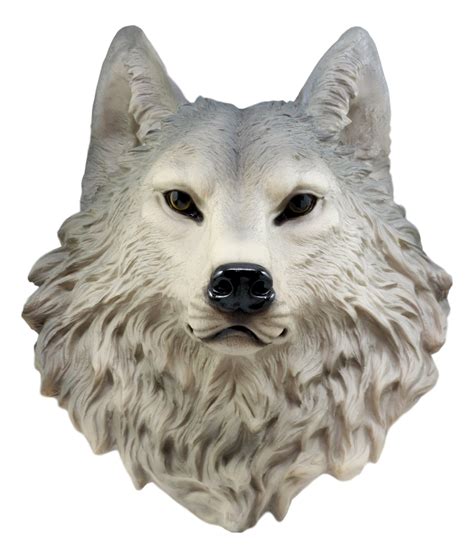 Ebros Large Gray Timber Wolf Head Wall Decor Plaque 165tall Taxidermy