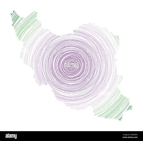 Iran Map Filled With Concentric Circles Sketch Style Circles In Shape