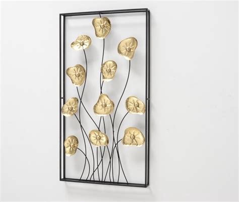 Wanddecoratie Muurdecoratie Metaal Tak Bloem Goud X X