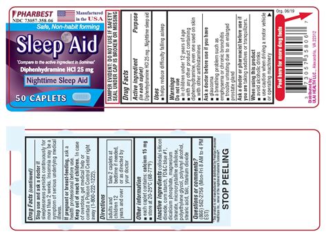 Ndc Sleep Aid Tablet Oral Label Information Details Usage