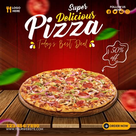 Delicious Pizza Menu Template Postermywall