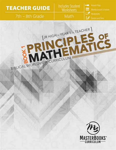 Principles Of Mathematics Book Teacher Guide Master Book Publishers