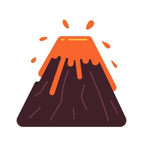 Premium Vector Volcano Eruption Semi Flat Colour Vector Object