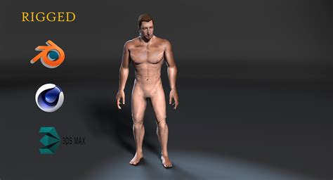 D File Naked Old Man Rigged D Game Character Low Poly D Model D