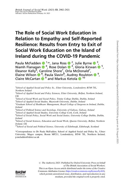 PDF The Role Of Social Work Education In Relation To Empathy And Self