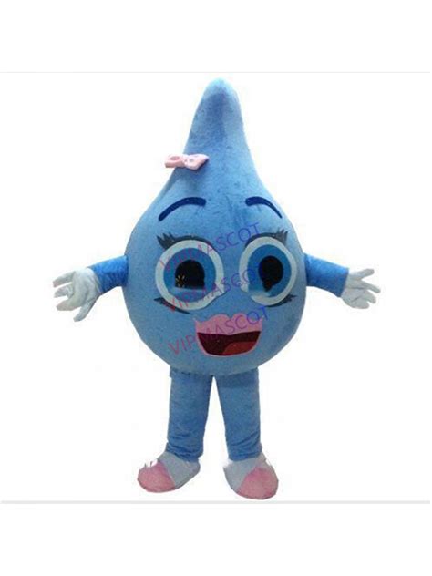 Water Drop Mascot Costume Blue Water Drip Custom Adult Size Cartoon